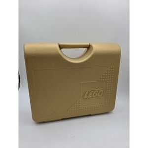Vintage 1997 LEGO Gold Metallic Hard Shell Carrying Case Storage Box Made in USA